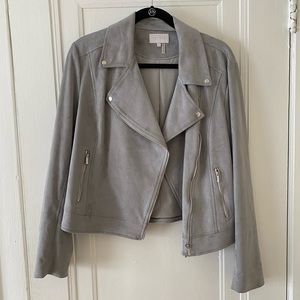 1. STATE Gray Suede Moto Jacket